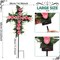 2 Sets Artificial Cemetery Flowers – Pink Memorial Rose Bouquets with Graveyard Cross Stakes for Grave Decoration